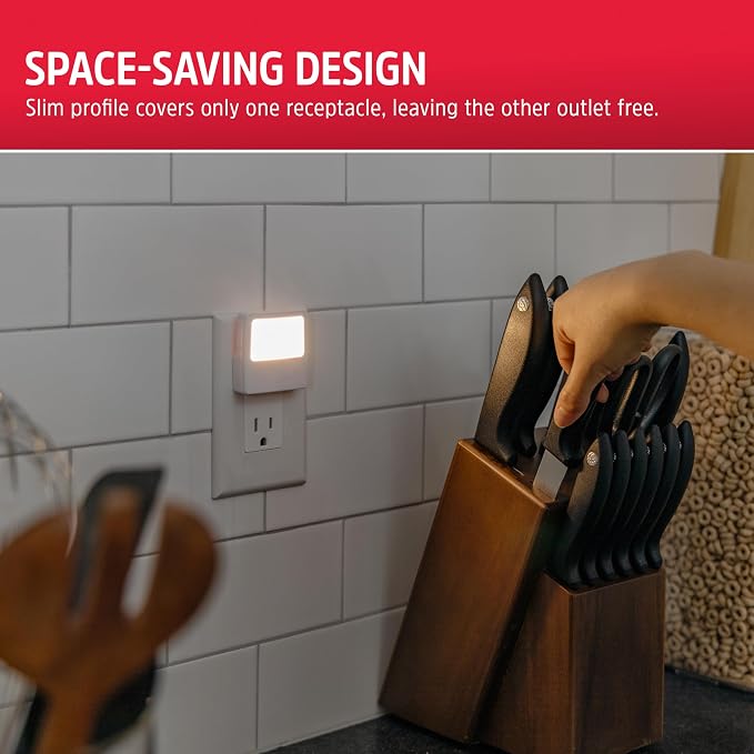 Energizer Night Lights Plug into Wall, 2-Pack, LED Plug in Nightlight | Soft Warm White, Always On, Adults, Kids, Bedroom, Bathroom, Nursery, Hallway, Kitchen, UL Safety Listed, 81568