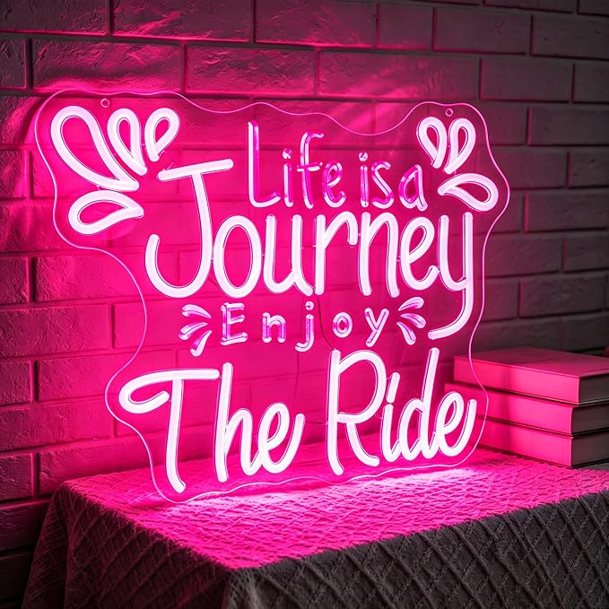 Positive Neon Lights Signs Neon Sign Led Sign Light for Wall Decor | Life Is A Journey Neon Sign for Room Decor,Positive Decoration,Motivational Wall Decor,Gift,5V USB Powered