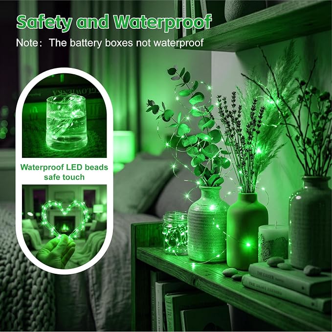 8 Pack Rechargeable LED Fairy Lights 7Ft 20LED Battery Operated | 8 Modes, Remote & DIY Timer Mini Twinkle String Lights for Indoor Christmas Wedding Mason Jar Bedroom Table