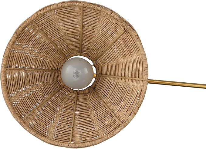 Nathan James Celeste Rattan Wall Light, Modern Farmhouse Wall Mounted Plug in Light, Wall Mount Reading Lamp for Bedside with Rattan Shade