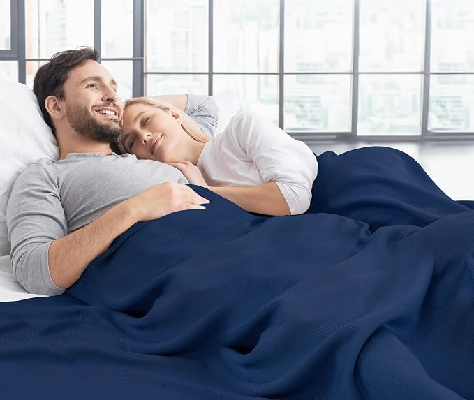 Utopia Bedding Soft Jersey Knit Blanket Navy Twin (90x66 Inches) | Lightweight, Breathable, Sweatshirt Blanket, Bed, Couch, Sofa, Cozy, Home Decor, Summer