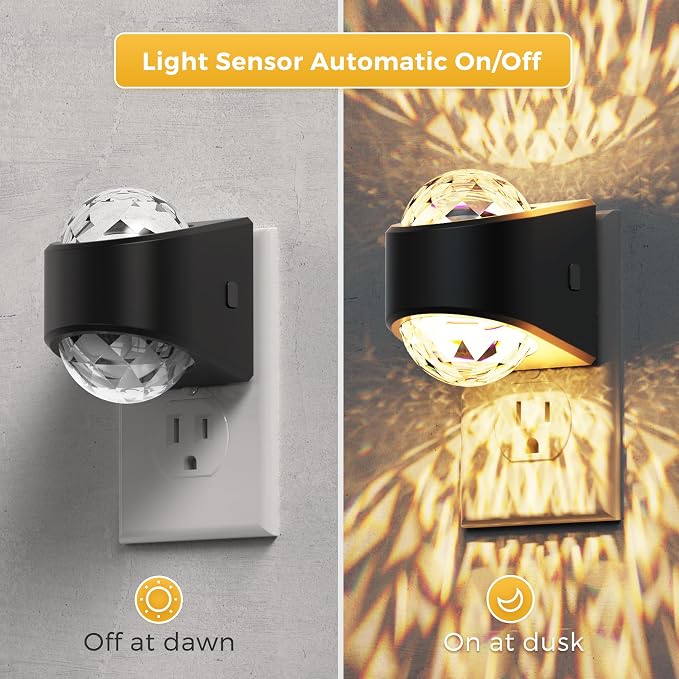 L LOHAS LED Night Lights Plug into Wall, Projector Night Light | Dusk to Dawn Sensor,1600K/3000K/5000K Adjustable, Nightlight for Kids Hallway Christmas Gift