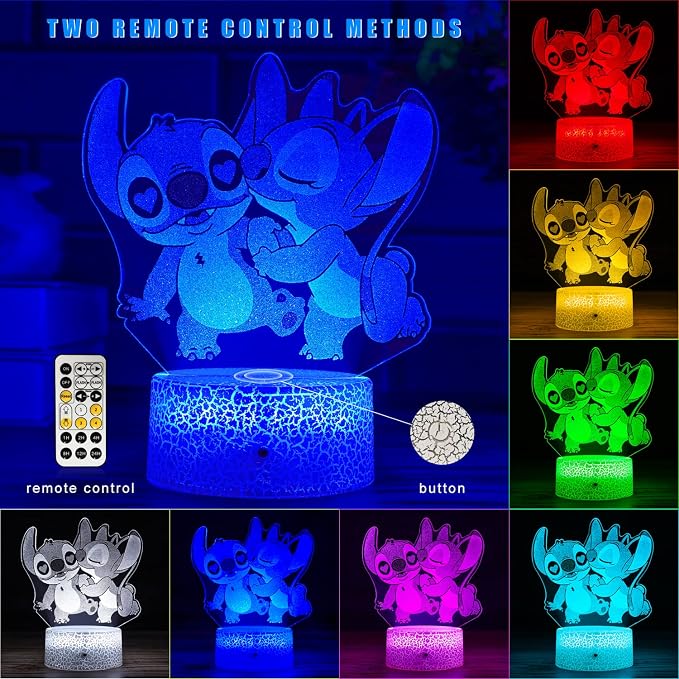Gifts for Girls Cool Night Light with Touch & Remote Timer | 7 Colors Changing Dimmable Cool Room Decor Bedside Lamp, Cute Lamp for Boys Girls in Bedroom Living Room