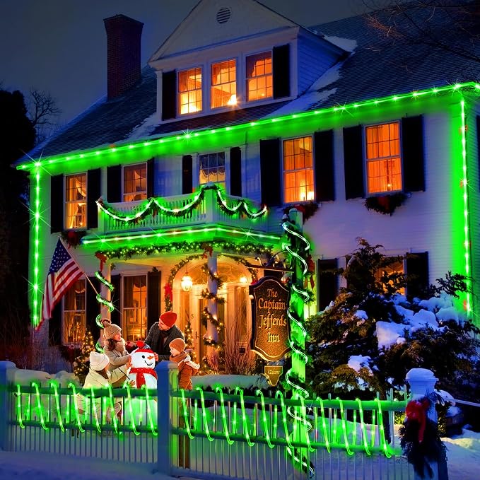 KNONEW 164FT 1000LED Rope Lights for Outside,Outdoor String Lights Waterproof 8 Modes Clear Tube Light for Indoor,Bedroom,Wedding,Garden,Patio,Christmas,Tree,Rv,Holiday Decoration(Green)