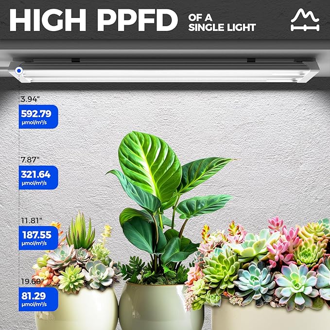 Barrina TX36 2FT LED Grow Light for Indoor Plants, 36W(200W Equivalent), High PPFD, 5000K Daylight Full Spectrum, Hanging Plant Light for Greenhouse Indoor Growing with On/Off Switch, Linkable, 1 Pack