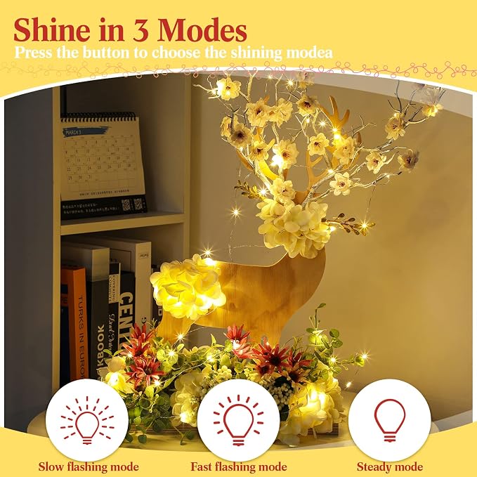 150 Pack LED Fairy Lights Colored Battery Operated String 3 Speed Modes 7 ft 20 LED Starry Wedding Decoration Waterproof Wire Twinkle Light for DIY Jar Bedroom Party Supplies (Warm White)