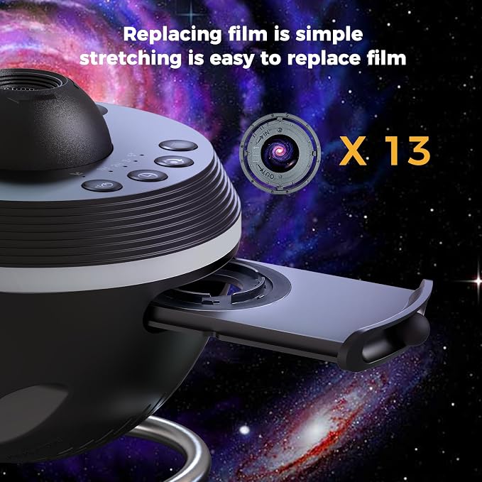 Galaxy Projector, 13 in 1 HD Planetarium Galaxy Star Projector | 360 Rotating Star Projector Light with Adjustable Knob and Timer for Kids, Ceiling, Gifts, Room Decor