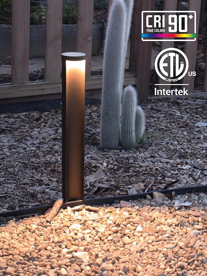 LEONLITE Low Voltage Landscape Lights 5CCT, 5W Anti-Glare LED Pathway Lights, Die-Casted Aluminum Housing, IP65 Waterproof for Outdoor Path Sidewalk Walkway, 1800K-5000K, ETL, Pack of 6