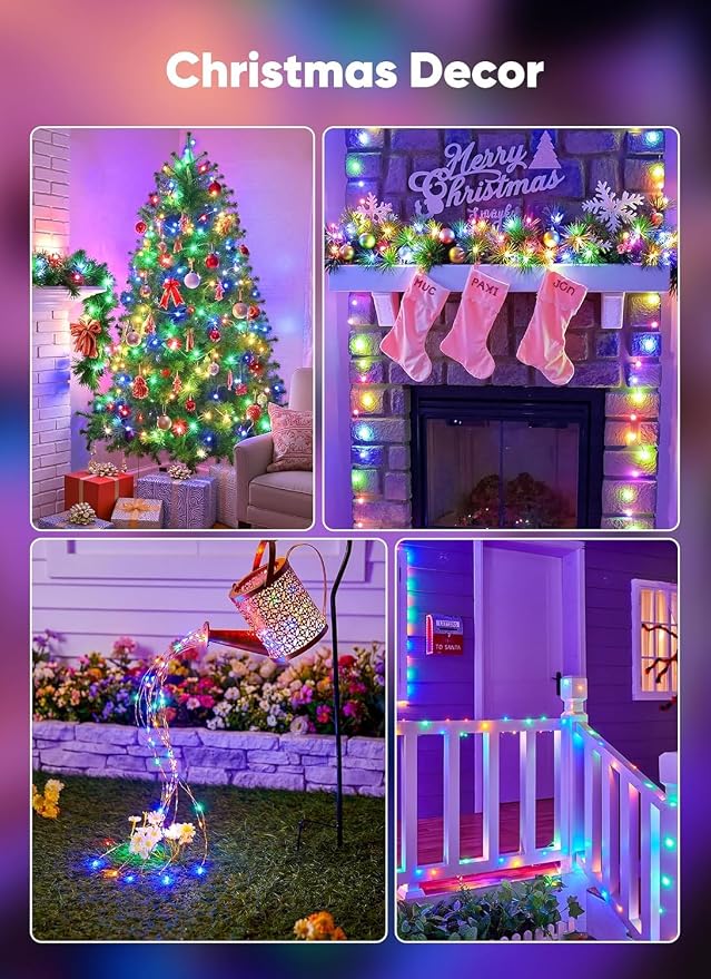 Minetom 33FT 100LED Multicolor Fairy Lights Battery Operated with Remote | Waterproof Twinkle Lights for Bedroom Dorm Patio Tapestry Backyard Garden Party Indoor Christmas Decoration