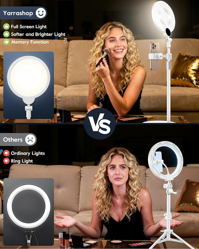 7" Ring Light with Stand for Desk, 30 Modes for Video Conference Lighting | Zoom Lighting for Computer, Adjustable Desk Light for Video Recording, Calls, Podcast, Stream, 3000K-6500K, CRI 97.8