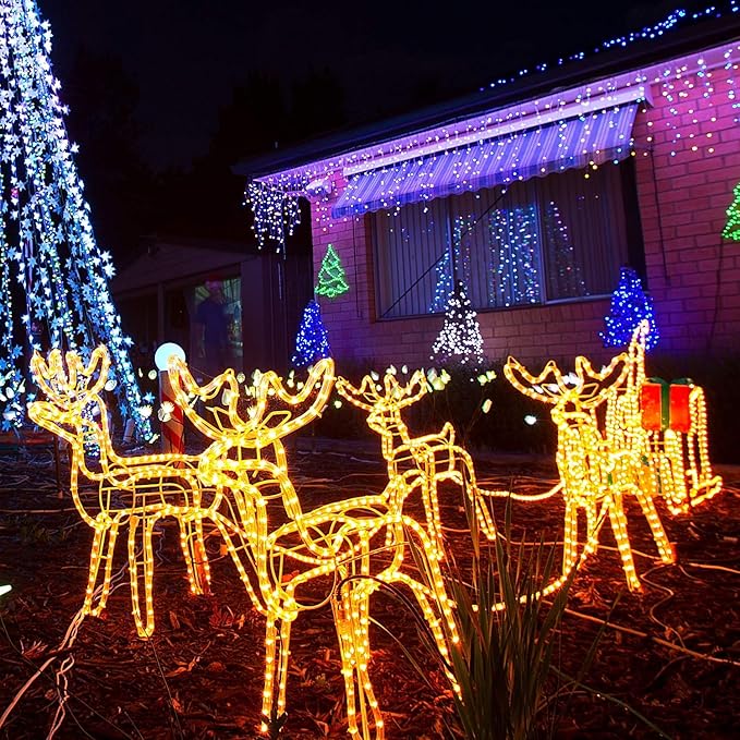 98.4ft Outdoor Rope Lights Waterproof Warm White, Connectable Flexible 110V Plug Thick Cool Clear Tube 3000K LED Rope Lights for Patio, Pool, Camping, Bedroom Decor, Indoor