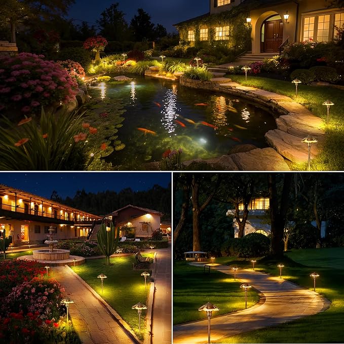 Low Voltage Landscape Lighting, 5W, 12-24V AC/DC, 2900K Pathway Lights Wired, IP65 Waterproof Light for Yard Lawn, Cast-Aluminum LED Walkway Lights, 1 Pack