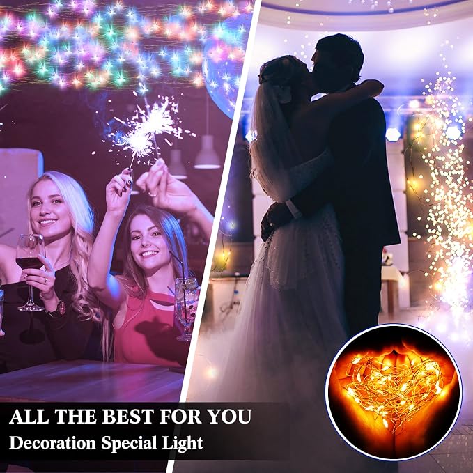 150 Pack LED Fairy Lights Colored Battery Operated String 3 Speed Modes 7 ft 20 LED Starry Wedding Decoration Waterproof Wire Twinkle Light for DIY Jar Bedroom Party Supplies (Multi Color)