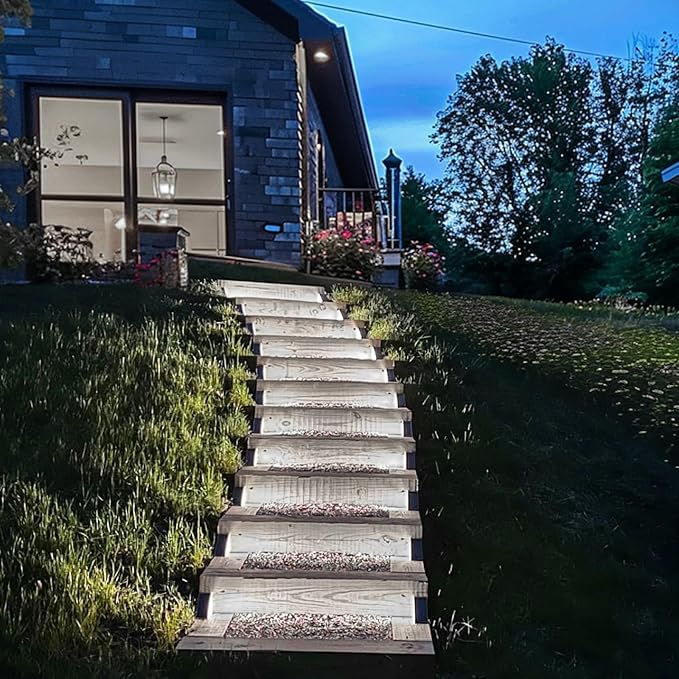 Solar Step Lights for Outside,6pack Solar Stair Lights Outdoor Waterproof IP67,Outdoor Deck Step Lights,Solar Outdoor Lights for Staircase,Patio,Front Step(Cool Brown)