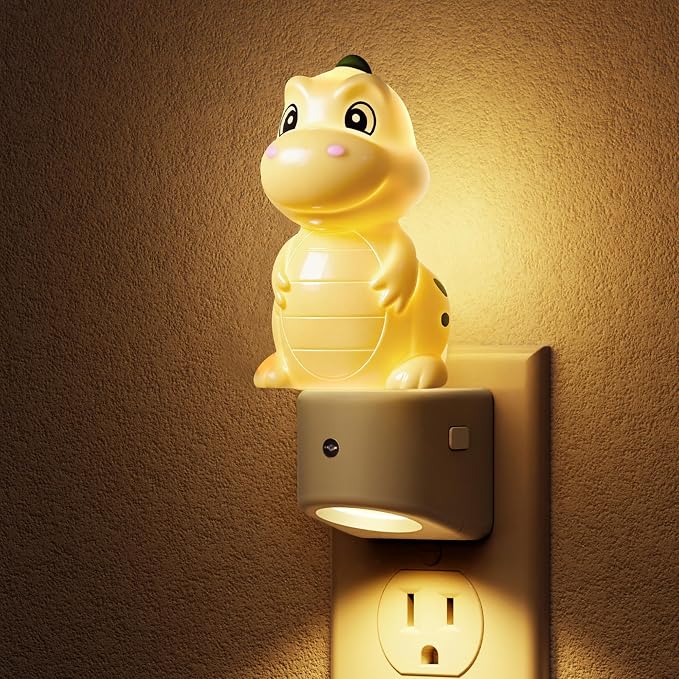 L LOHAS LED Night Light for Kids, 3D Dinosaur Night Light Plug in | Dusk to Dawn Nursery Night Lights, RGB+Soft White 3000K, 3 Lighting Modes, Room Decor, Children