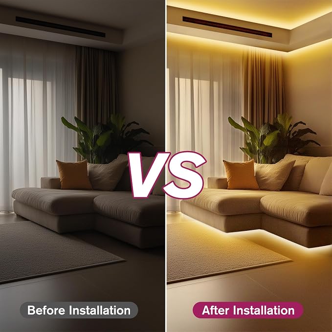 EMITEVER COB LED Strip Lights 3000K 24V, 32.8ft/10m, 5120LEDs, UL Listed | Warm White Tape Light Premium High Density,for Bedroom, Kitchen,Cabinets,360+Lumens/ft,Ra 90+ (Power Supply Sold Separately)