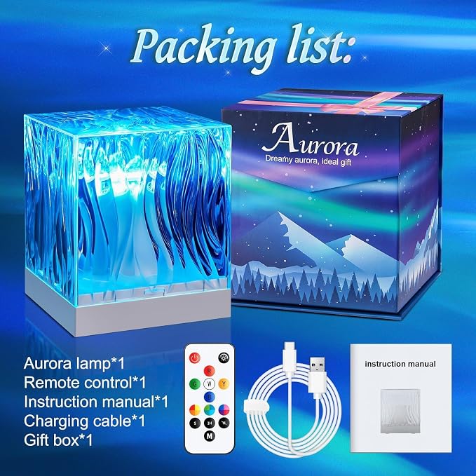 One Fire Teenager Girl Gift Ideas Northern Lights Projector,18 Colors Aurora Light Projector,Dimmable Aurora Projector Mood Lighting for Bedroom Lights,Remote Galaxy Light Projector Purple Lamp
