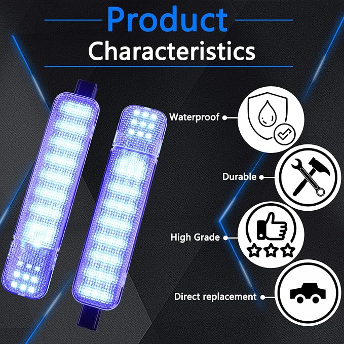 LED Side Door Panel Courtesy Lights Fit for Chevy Sierra GMC C/K | Fit for Yukon Silverado 1500 2500 3500 Avalanche, Suburban, Hum-mer H2 Car Interior Panel Lighting,Blue
