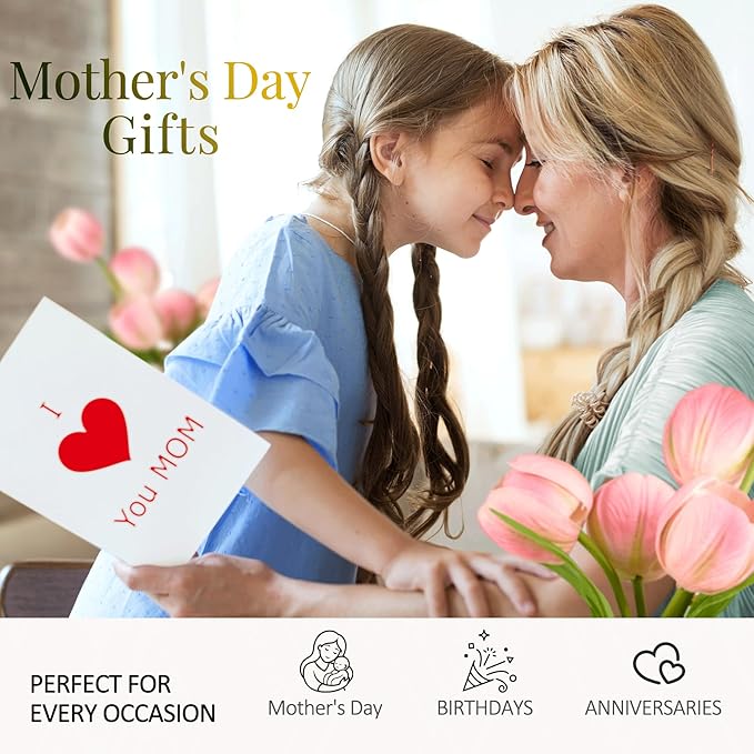 Tulip Flower Lamp, Mothers Day Gifts | USB Rechargeable Cordless Night Light | Touch Control | 3-Color Adjustable Dimming | Mother's Day Gift for Mom, Birthday Gift for Women, Home Decor