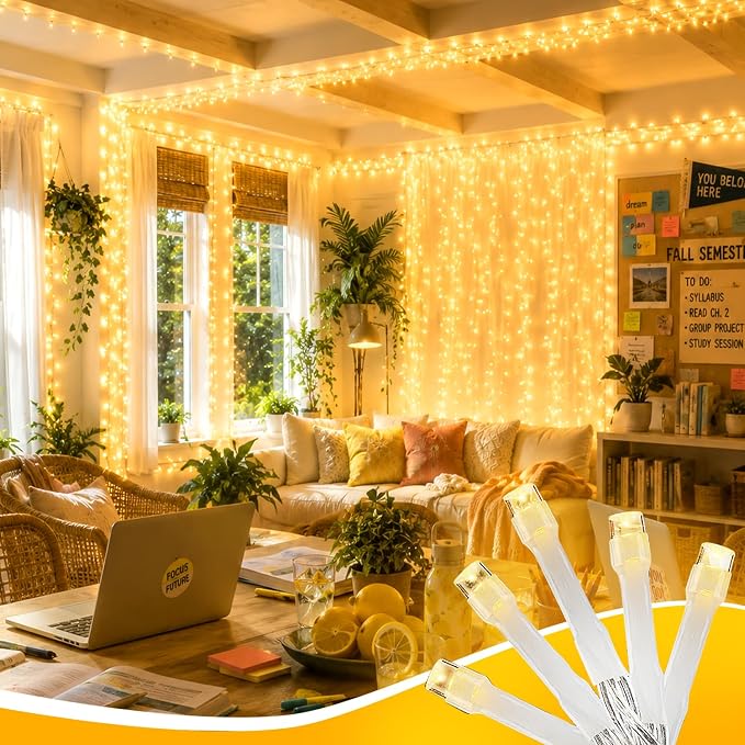 100+16.4FT Warm White LED Fairy Lights, Connectable Clear Wire String Lights with Timer,Waterproof Light Strand for Christmas Tree, Bedroom, Patio, Wedding, Party, Indoor Outdoor Decor