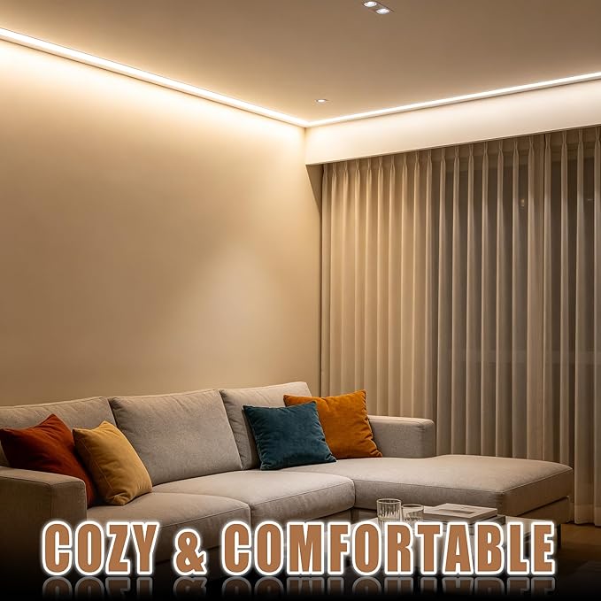 RadiantFlux 65.6FT 4000K Natural White Flexible LED Strip Lights, Dimmable High-Brightness Indoor LED Tape Lighting for Living Room, Kitchen Interior Decoration