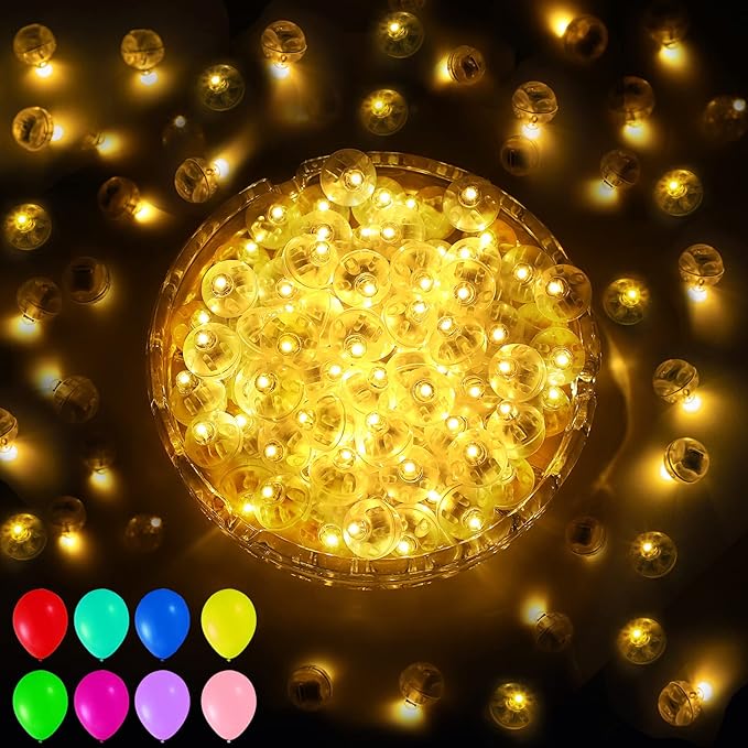 Aogist 50 PCS Warm White Hanging Balloon Light, Mini Ball Lamp Round Tiny Led Light for Paper Lanterns Glass Balloons Indoor Birthday Party Event Wedding Decoration