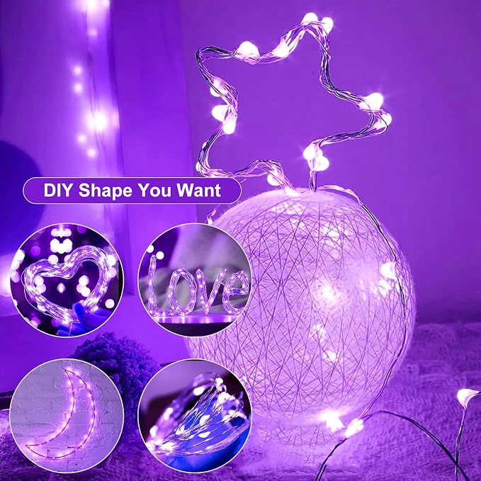 12 Pack Fairy Lights Battery Operated, 7ft 20 LED 3 Modes Speed Twinkle Mini String Lights Waterproof Silver Wire Firefly Starry Lights for Mason Jars Wedding Party Christmas Decorations