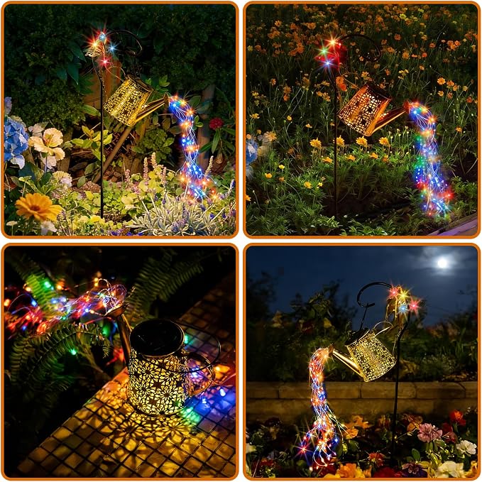 Solar Watering Can Light, Solar Outdoor Decorative, Garden Decor Lights | for Yard, IP65 Waterproof Hanging Lantern Landscape Lights, Garden Gifts for Mom, Grandma Women Birthday
