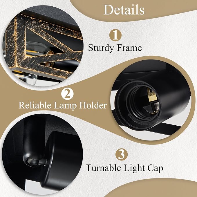 SKEJAO Black Flush Mount Ceiling Light Fixture,2-Light Square Rustic Vintage Metal Black Hallway Light Fixtures Ceiling for Farmhouse,Kitchen,Hall,Bedroom (2 Pack)