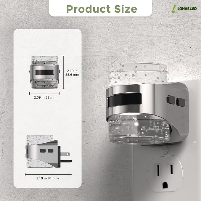 L LOHAS LED Motion Sensor Night Light,5CCT Night Lights Plug into Wall | 2 Pack Color Temperature Change Night-Light,Acrylic Bubble Dimmable Nightlight with Dusk to Dawn Sensor for Bathroom Hallway