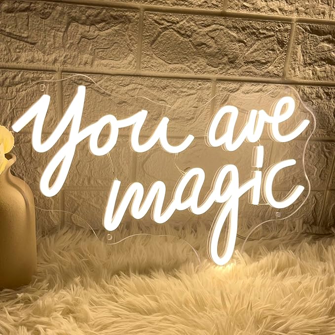 You Are Magic Neon Sign LED Signs for Wall Decor Dimmable Neon Lights Sign USB Powered Light Up Sign for Bedroom Living Room Home Bar Man Cave Christmas Birthday Party Wedding Decoration Gifts
