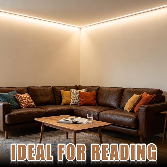 RadiantFlux 20Ft 4000K LED Strip Lights, Soft Natural Light Indoor Strips, Dimmable Flexible Bright LED Tape for Kitchen, Living Room and Vanity Mirror