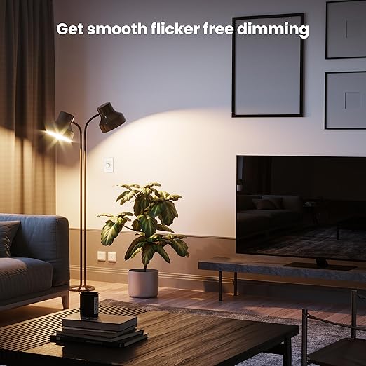 Feit Electric Smart WiFi Rotary Dimmer Switch, Neutral Wire Required, Single-Pole/3-Way/4-Way, Works with Alexa & Google Assistant, TRIAC Dimming, EZ Bluetooth Pairing, App Control, DIM/Rotary/WiFi