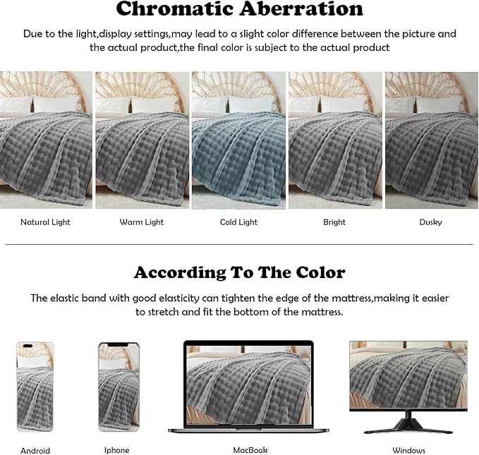 NEWCOSPLAY Queen Blanket for Couch Grey Super Soft Flannel Fleece 3D Bubble Lightweight Bed Blanket All Season Use (Grey, Queen(90"x90"))