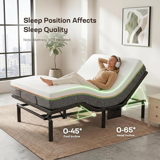 Marsail Split King Adjustable Bed Base Pro, Smart Dual Motor Bed Frame with Massage & App Control, Wireless Remote, Zero Gravity, Anti-Snore, Under Bed Lighting, 3-Min Easy Assembly
