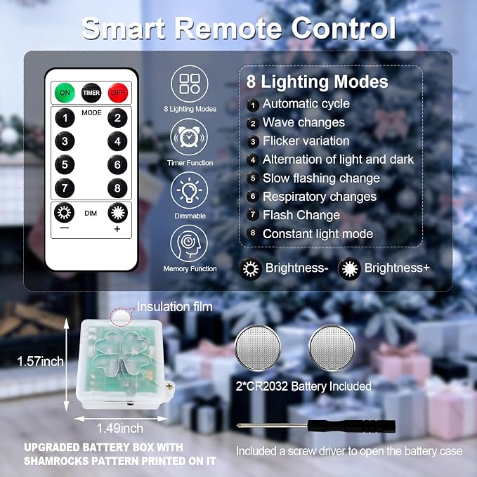ZGWJ 12 Pack White Fairy Lights, Mini String Lights with Remote and Timer | 8 Lighting Modes Timing Function Battery Operated 7 FT 20 LED Waterproof,Halloween Christmas Tree Parties Decor