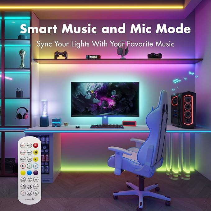 LED Strip Lights, 50FT Smart IC RGB WiFi Voice Controlled LED Lights | Segmented DIY Color, Rainbow Chasing, Music Sync, Alexa Google Compatible for Bedroom Decor
