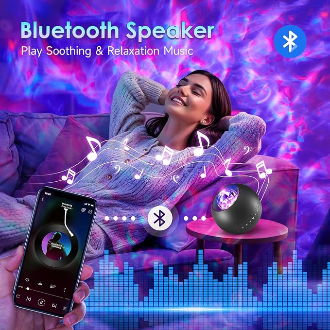 One Fire Galaxy Projector, Vibrant Galaxy Light | White Noise & Bluetooth, Remote Timer, Kids Night Light, Room Decor for Teen Girl