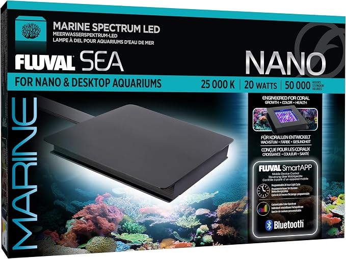 Fluval SEA Marine Nano LED Aquarium Lighting with Bluetooth, 20 Watts,Glass