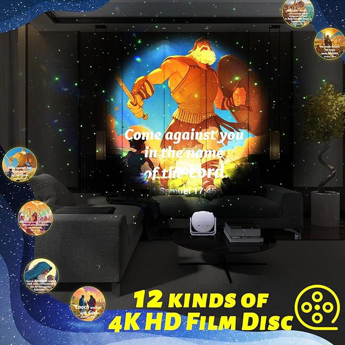 Bible Verses Projector Galaxy Projector Includes 6 Interchangeable Christian Discs Night Light Set Project Religious on Walls or Ceilings for Gift