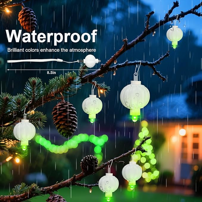 Aogist 48 Pack Small LED Lights Battery Powered Waterproof Hanging Light Last 48 Hours for Paper Lanterns,Balloons,Floral,Weddings & Festival Christmas Decorations,Green