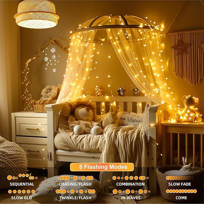 4 Pack Rechargeable Fairy Lights Battery Operated with DIY Timer, 16FT 50 LED Indoor Fairy String Lights, 8 Modes Twinkle Silver Wire Lights for Craft Tree Bedroom Wedding Decor, Warm White