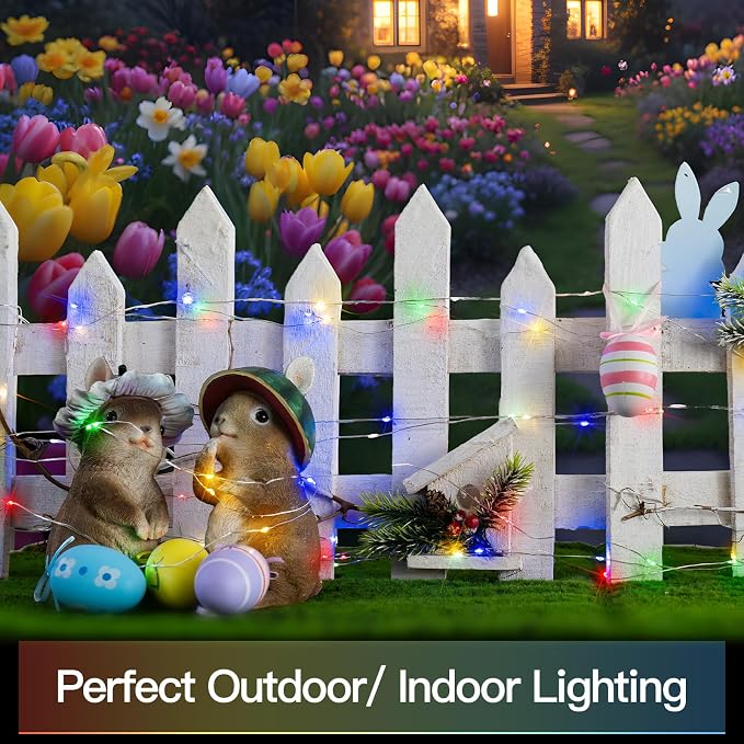 66ft 200 LED Outdoor String Lights, Multi Color Fairy Lights Battery Operated with Remote, Led Twinkle Lights for Bedroom, Backyard, Wedding, Tree, Mason Jar, Wall, Centerpiece, Christmas