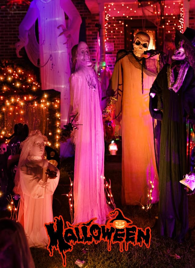 Minetom 5 Pack Battery Operated Fairy Lights, 7Ft 20 LED String Lights | Waterproof Firefly Lights with Timer 6 Hours On 18 Hours Off, Ideal for Indoor Outdoor Halloween Haunted Decor,Orange