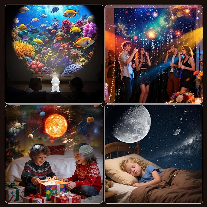 Galaxy Projector Pro for Bedroom,13 in 1 Planetarium Star Projector with White Noise,Timer,Remote,Music Speaker,360° Rotating Ceiling Night Light,LED Space Night Light Projector for Kids Adults Gifts