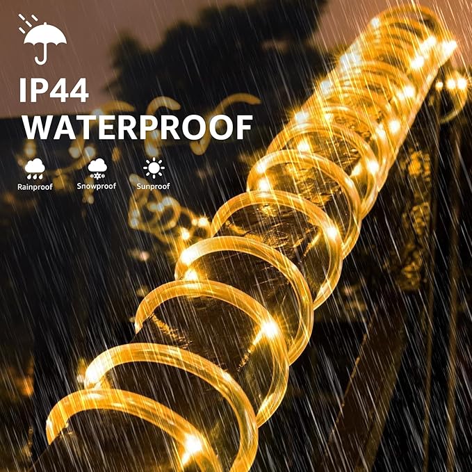 50ft LED Rope Light with Remote 8 Modes Strip Lights with Timer & Memory 5.5mm Large Diameter Twinkle Lights for Wedding Garden Christmas Halloween Bedroom Patio Decorations(15M, Warm White)