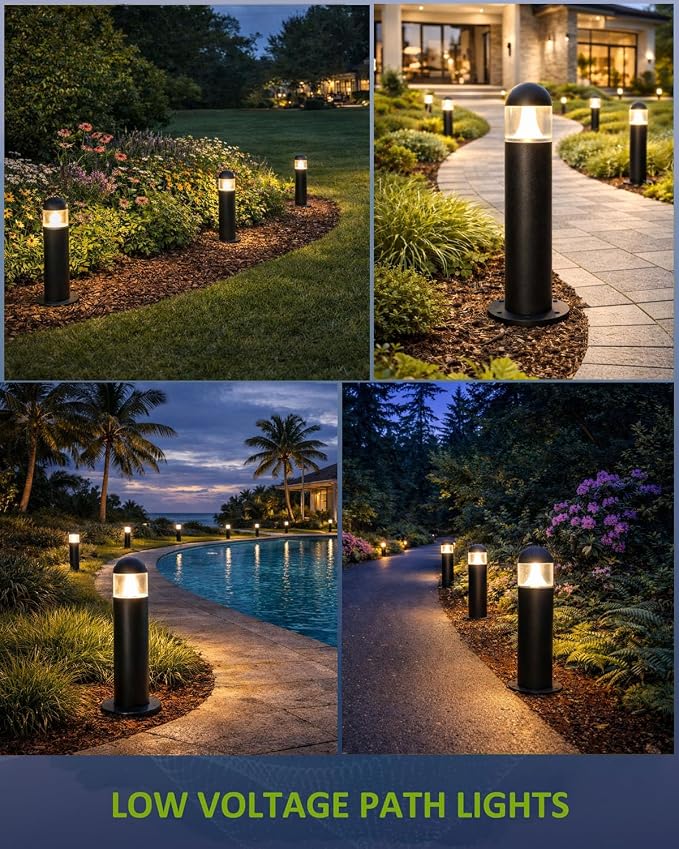Low Voltage Landscape Lighting, 12V Long Walkway Set, 12 Pack | Quick Install Connectors, IP67 Protection, 2700K Warm White for Driveways and Garden Paths