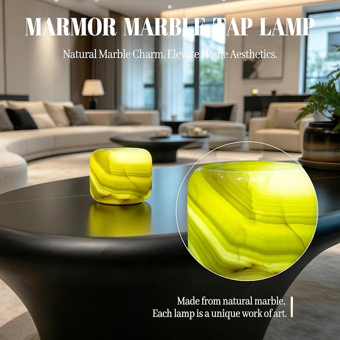 Marmor Marble Lamp Table Lamp Unique Stone Lamp Touch Lamp Pat Lamp Type-C 3 Way Bedside Lamps Ambient Light Bedroom Night Stands Small Night Light Decorative LED Warm Portable Lamps Rechargeable