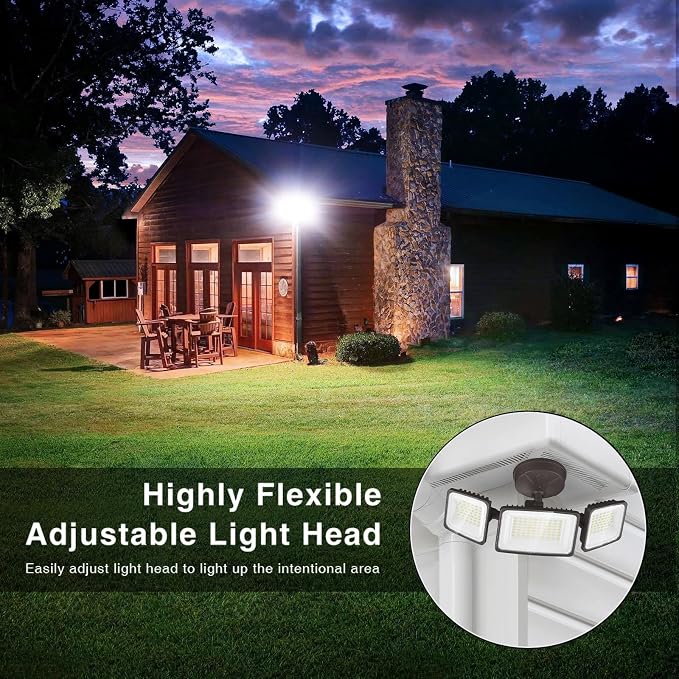Onforu 150W Flood Lights Outdoor, 15000LM Brightness LED Light Outside, IP65 Waterproof LED Exterior Floodlight with 3 Adjustable Heads, 6500K White Outdoor Security Light for Yard Garage Eave