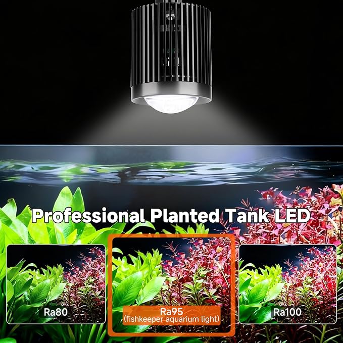 fishkeeper Clip On Aquarium Stream Light with 24/7 Mode(36W) | Fish Tank Light with Timer, DIY 3 Colors 10 Brightness, Full Spectrum Aquarium Light with Clamp for Freshwater Plants